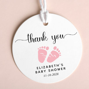 Roze Baby Voeten Baby Meisje Douche Dank u Bedankjes Labels