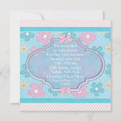 Roze Baby Voeten Baby Meisje Douche Kaart (Achterkant)