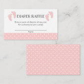 Roze Baby Voeten Baby shower Luier Raffle Tickets Informatiekaartje (Voorkant / Achterkant)