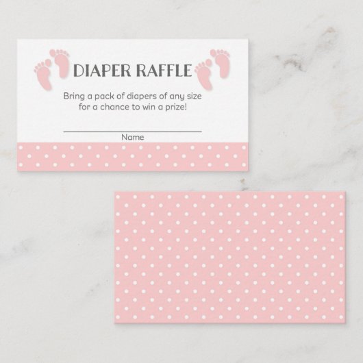 Roze Baby Voeten Baby shower Luier Raffle Tickets Informatiekaartje (Voorkant / Achterkant)