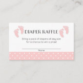 Roze Baby Voeten Baby shower Luier Raffle Tickets Informatiekaartje (Voorkant)
