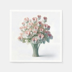 Roze Baby Voeten Bloemen Boeket Servet