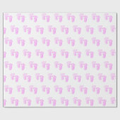 Roze Baby voeten op wit Cadeaupapier (Vlak)