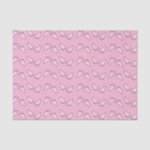 Roze Baby voetenpatroon Tissuepapier