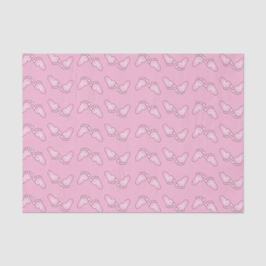 Roze Baby voetenpatroon Tissuepapier (Voorkant)