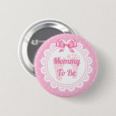 Roze Baby Voetvingerafdrukken mama om Baby shower  Ronde Button 5,7 Cm (Voorkant /achterkant)