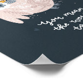 Roze Baby vogel roze kinderkamer Poster | Baby Bir (Hoek)