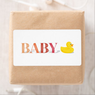 Roze Baby voor rubberdendak Etiket