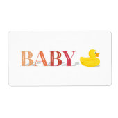 Roze Baby voor rubberdendak Etiket (Voorkant)