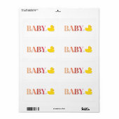Roze Baby voor rubberdendak Etiket (Full Sheet)