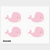 Roze Baby walvis - Het is een meisje Ovale Sticker (Vel)