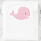 Roze Baby walvis - Het is een meisje Ovale Sticker (Tas)