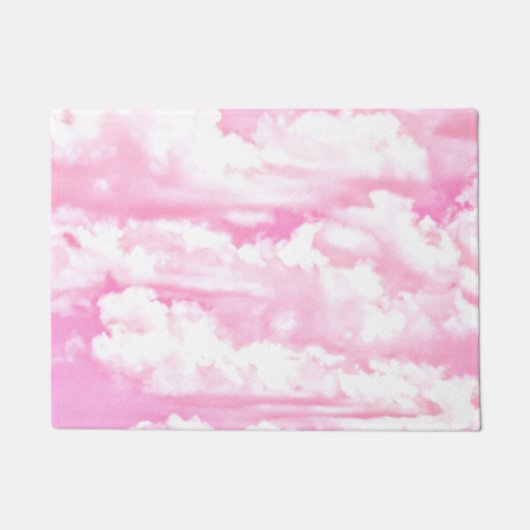 Roze Baby Wolken Decoratie Deurmat (Voorkant)