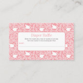 Roze Baby zwanen luier loterij Informatiekaartje (Voorkant)