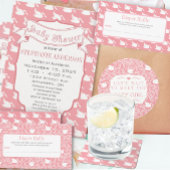 Roze Baby zwanen luier loterij Informatiekaartje