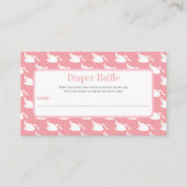 Roze Baby zwanen luier loterij Informatiekaartje (Voorkant)