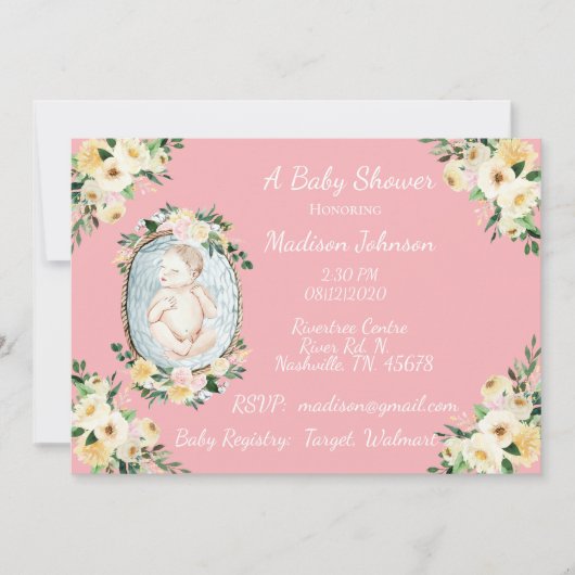  roze babybaby-schoeisel kaart (Voorkant)