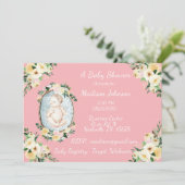  roze babybaby-schoeisel kaart (Staand voorkant)