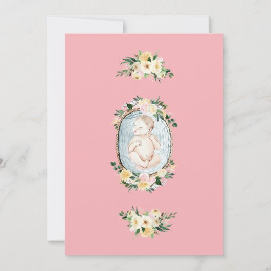  roze babybaby-schoeisel kaart (Achterkant)