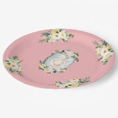  roze babybaby-schoeisel papieren bordje (Gekanteld)