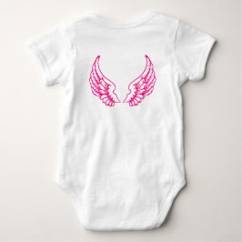 Roze babybody met engelenvleugels romper