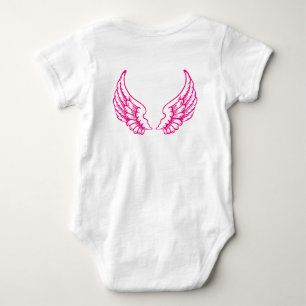 Roze babybody met engelenvleugels romper