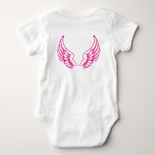 Roze babybody met engelenvleugels romper (Achterkant)
