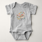 Roze babybodysuit met kleine vogel laat bloemen ac romper (Voorkant)