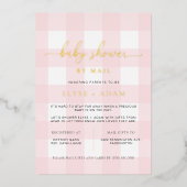 Roze babyfeest per post folie uitnodiging (Voorkant)