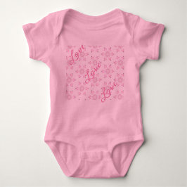 Roze babyfeestje Mooie babymeisje Bloempatroon Romper
