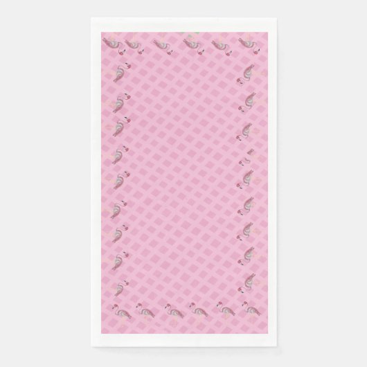 Roze Babyflamingo Flamingo's Mandenvlechtwerk Latt Servet (Voorkant)