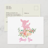 roze babyhert , baby shower bedankkaart briefkaart (Voorkant / Achterkant)