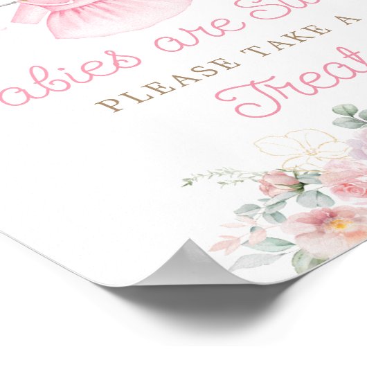 Roze Babykleding Baby's zijn Sweet Table Sign Poster (Hoek)