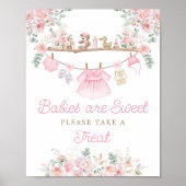 Roze Babykleding Baby's zijn Sweet Table Sign Poster (Voorkant)