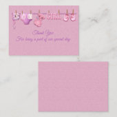 Roze babykleding Dank je wel Notitiekaartje (Voorkant / Achterkant)