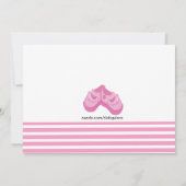 Roze babykleding Line Baby shower Kaart (Achterkant)
