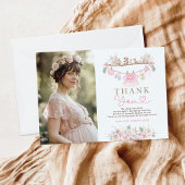 Roze Babykleding Meisje Wasserij Baby shower Bedankkaart