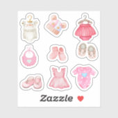 Roze babykleding Stickers (Vel)