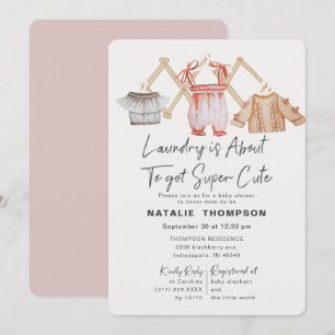 Roze Babykleding Wasserij Schattige Baby shower Kaart