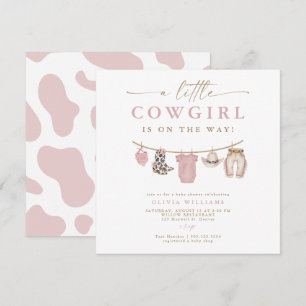 Roze babykleertjeslijn Little Cowgirl babyfeest