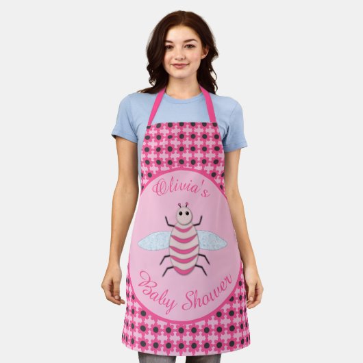 roze babymeisje Aangepast Baby shower Schort (Gedragen)