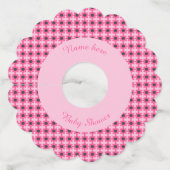  roze babymeisje Aangepast Baby shower Wijnglaslabel (Achterkant)