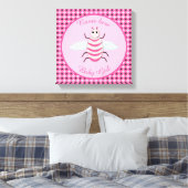  roze babymeisje Aangepast Canvas Afdruk (Insitu (Slaapkamer))