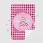 roze babymeisje Aangepast Golfhanddoek (Insitu)