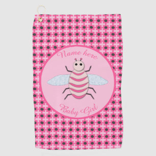 roze babymeisje Aangepast Golfhanddoek