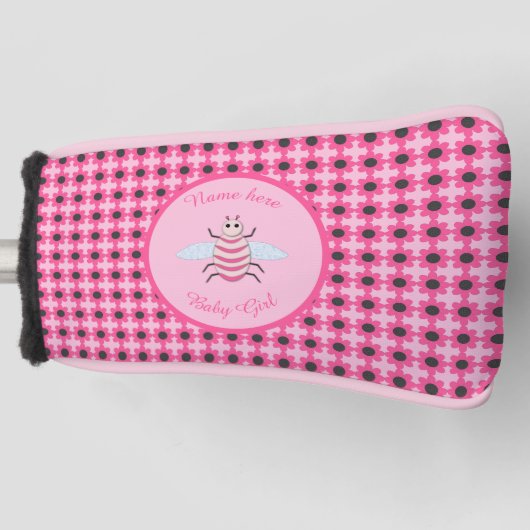roze babymeisje Aangepast Golfheadcover (Voorkant)