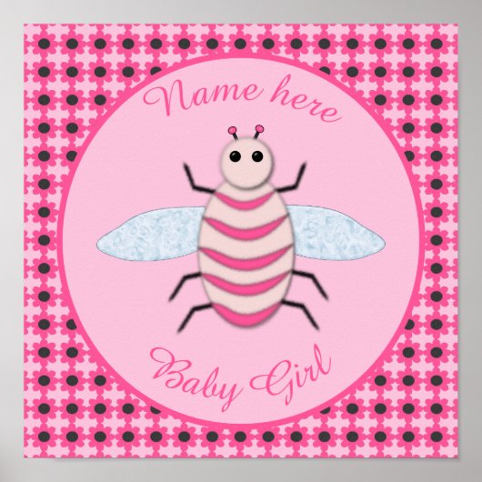roze babymeisje Aangepast Poster (Voorkant)