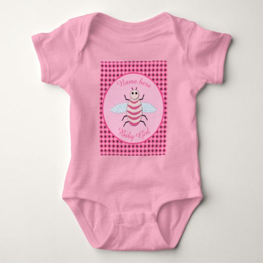 roze babymeisje Aangepast Romper (Voorkant)