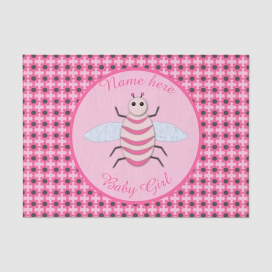 roze babymeisje Aangepast Tissuepapier (Voorkant)