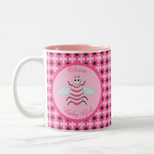 roze babymeisje Aangepast Tweekleurige Koffiemok